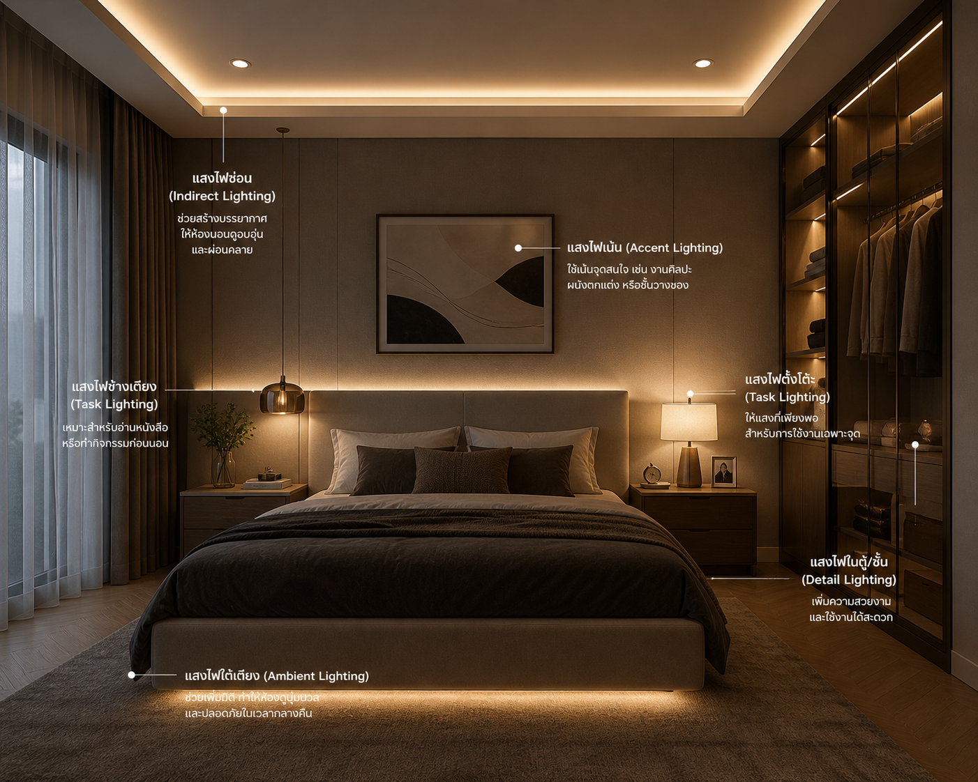 Lighting Design 101 — แสงไฟในห้องนอนที่ถูกต้อง