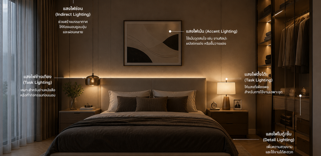 Lighting Design 101 — แสงไฟในห้องนอนที่ถูกต้อง
